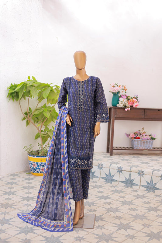 3 PC – NAVY - Festive Embroidered