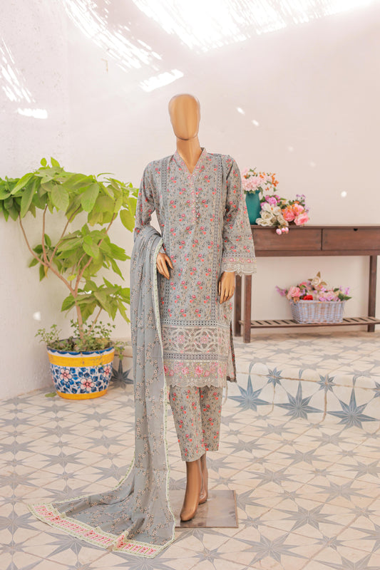 3 PC – SILVER - Festive Embroidered