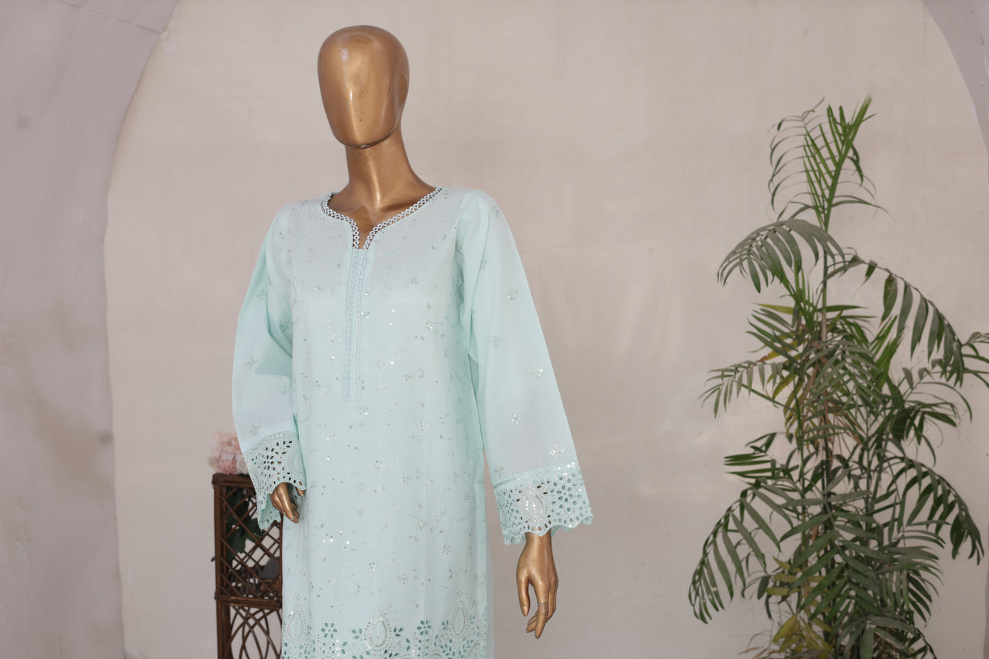 CO-ORDS - Chikan Kaari - Light Cyan