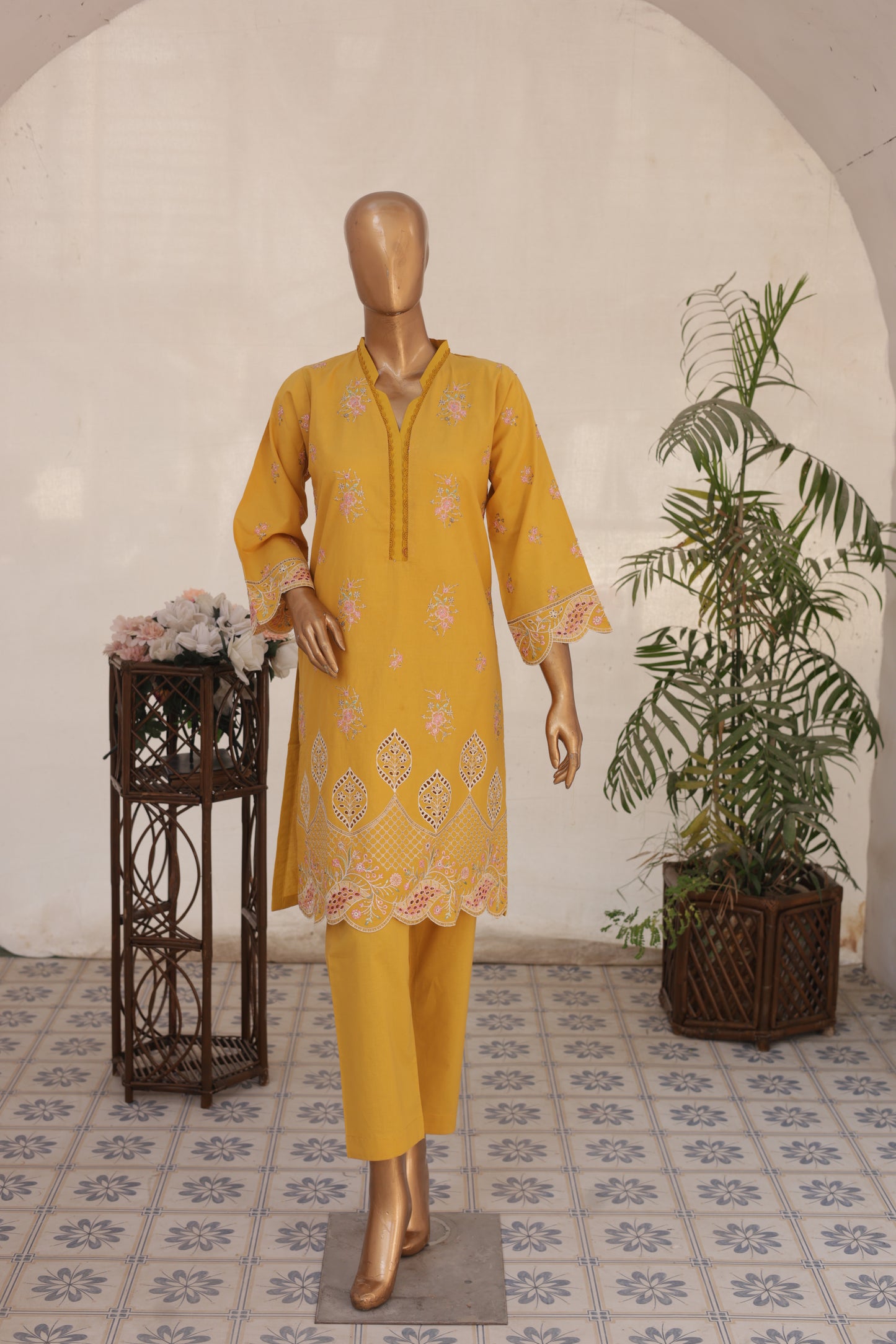 CO-ORDS - Chikan Kaari - Yellow