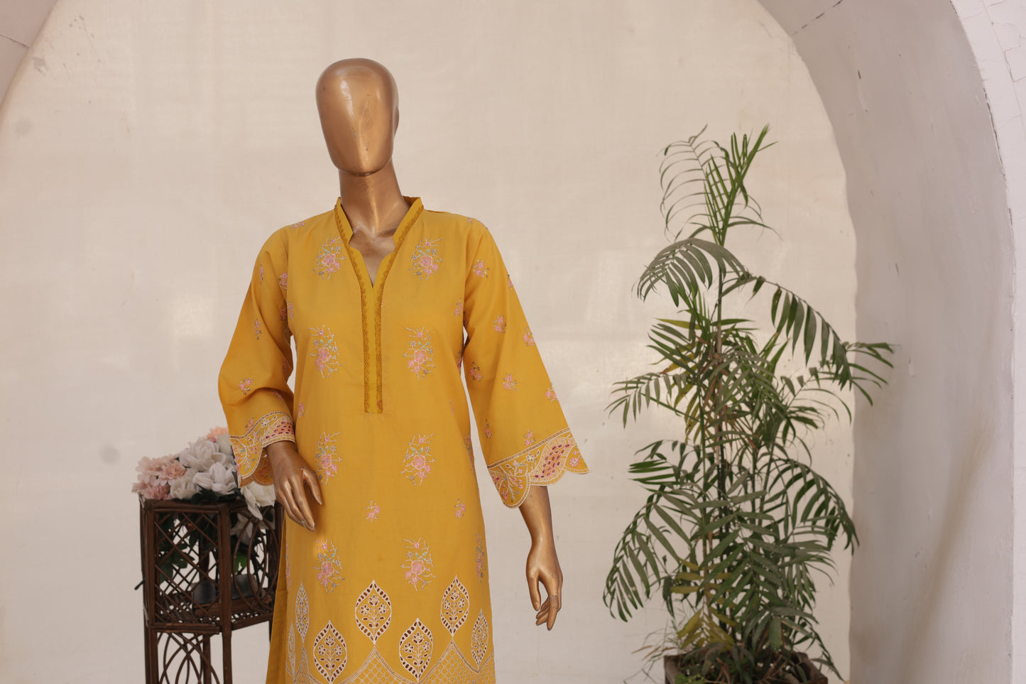 CO-ORDS - Chikan Kaari - Yellow