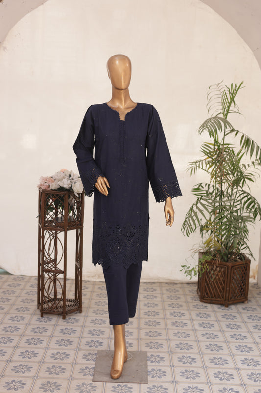 CO-ORDS - Chikan Kaari - Navy Blue