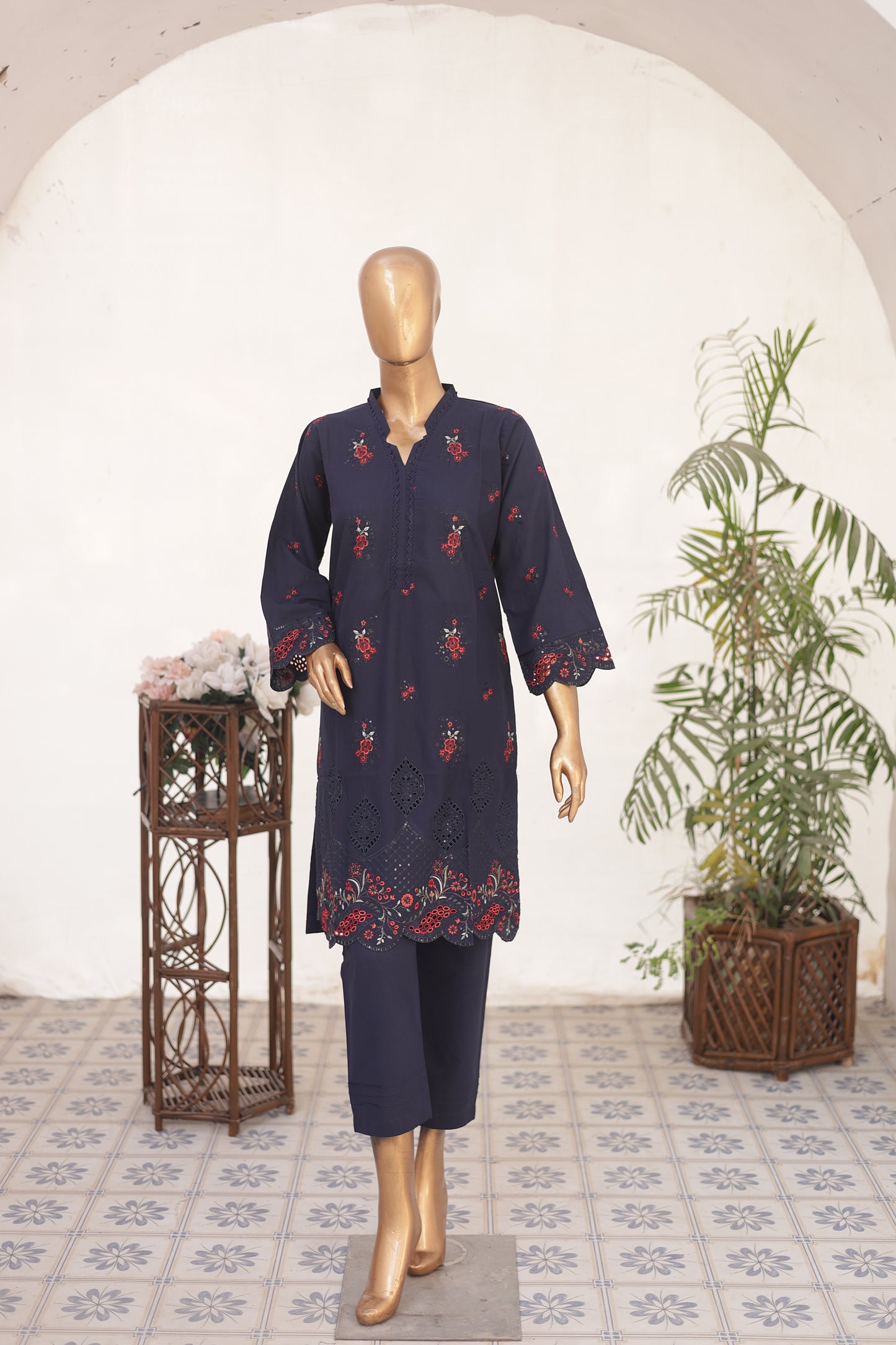 CO-ORDS - Chikan Kaari - Blue