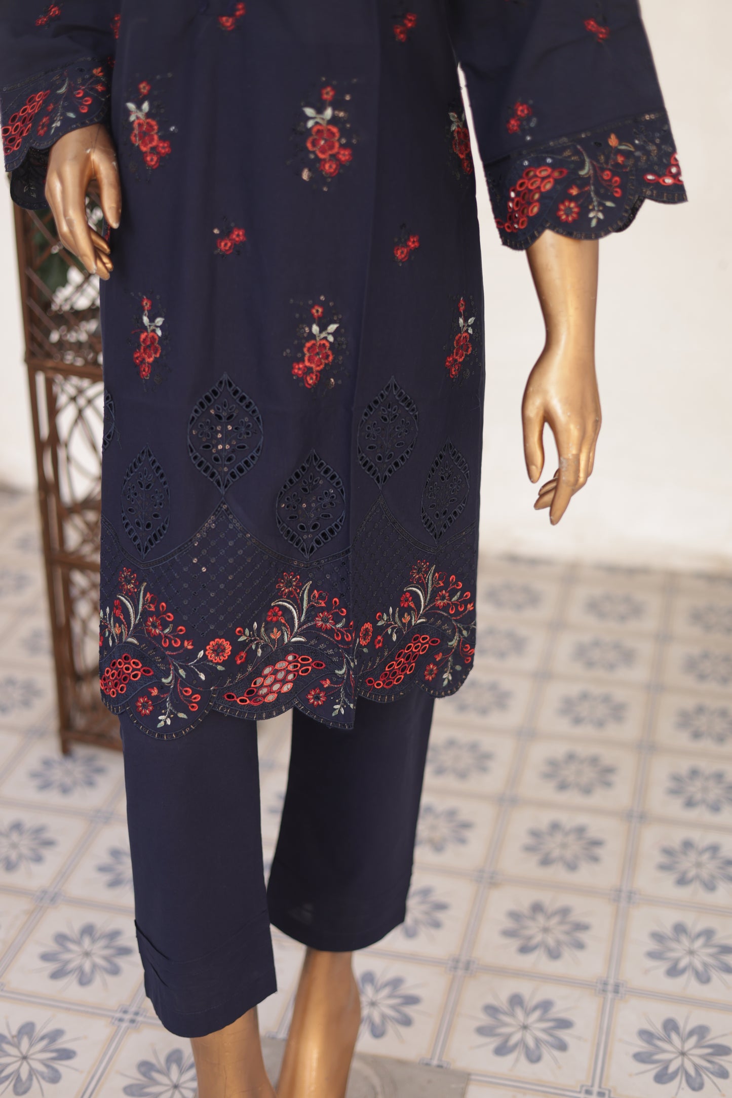 CO-ORDS - Chikan Kaari - Blue