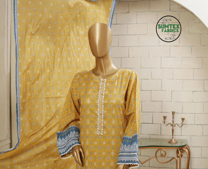 Woman Printed Lawn Stitch Shirt (Kurti) with Dupatta & Trouser