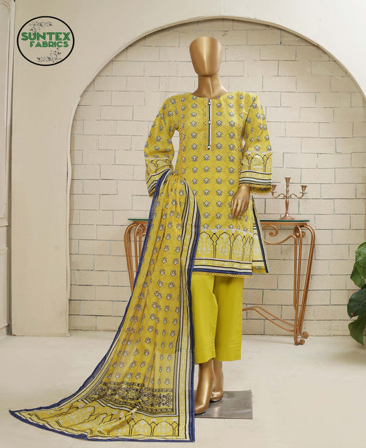 Woman Printed Lawn Stitch Shirt (Kurti) with Dupatta & Trouser