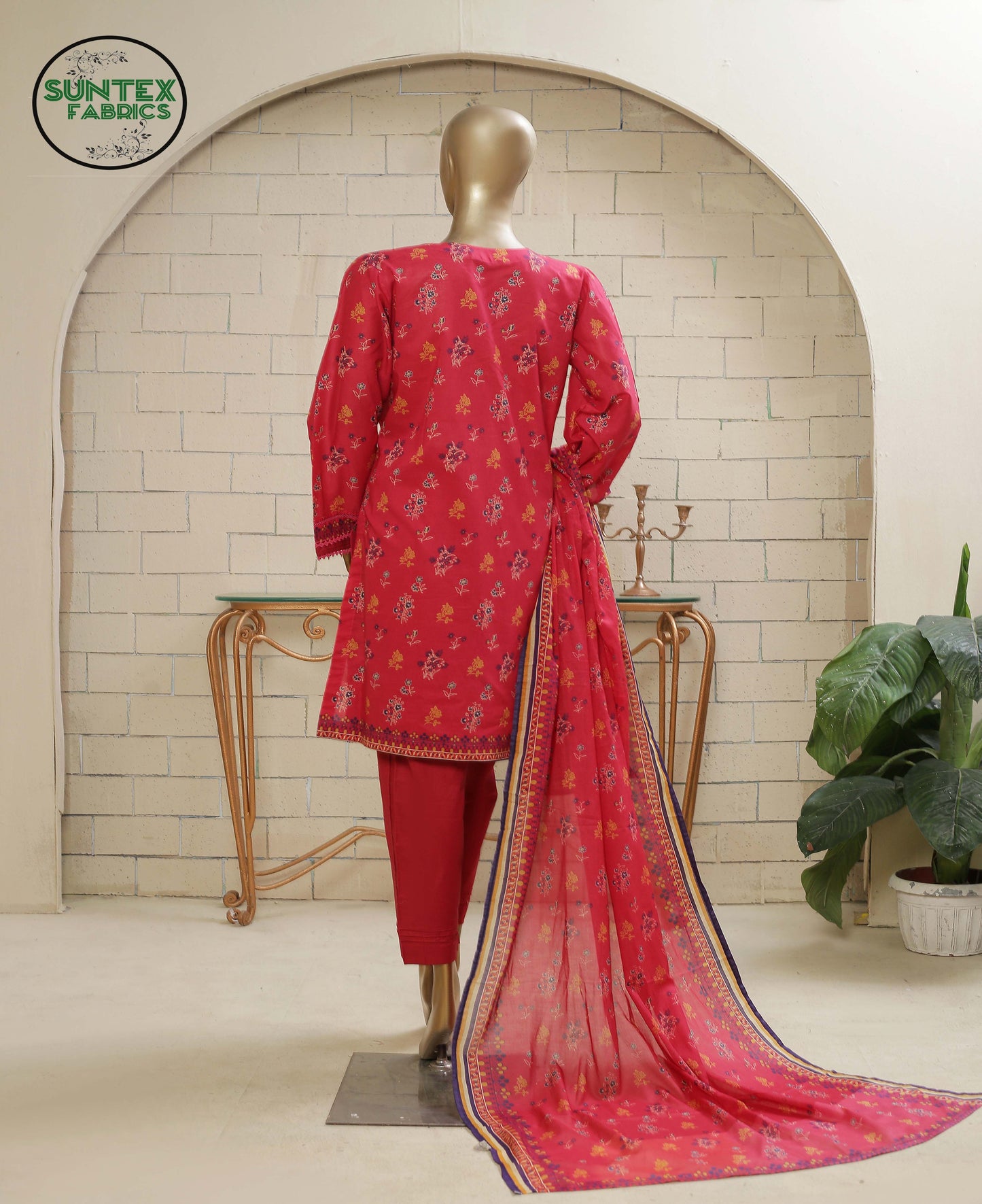 Woman Printed Lawn Stitch Shirt (Kurti) with Dupatta & Trouser