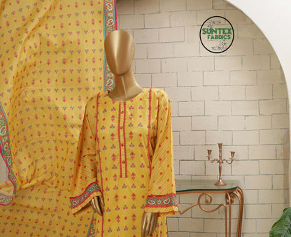 Woman Printed Lawn Stitch Shirt (Kurti) with Dupatta & Trouser