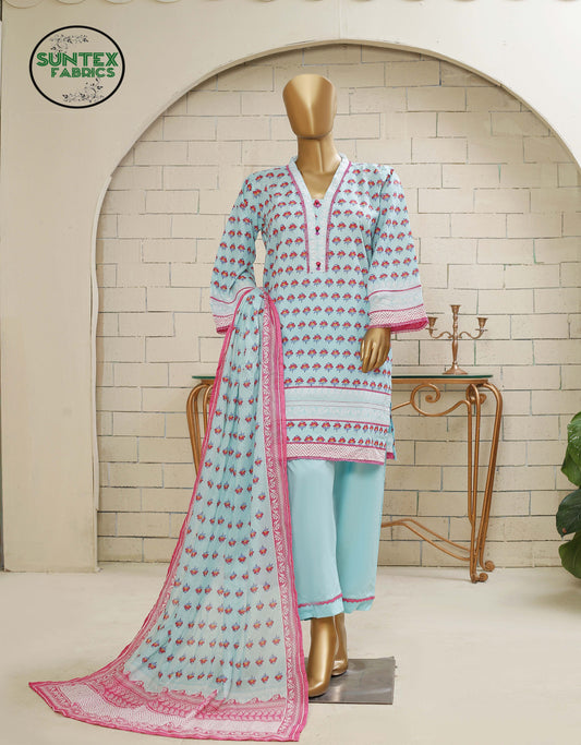 Woman Printed Lawn Stitch Shirt (Kurti) with Dupatta & Trouser