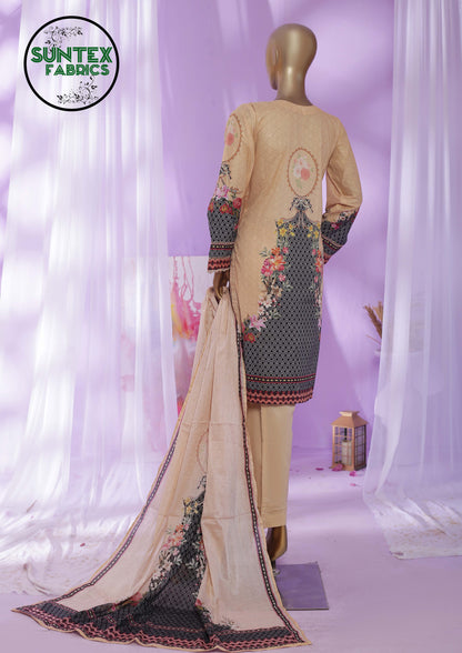 Woman Printed Embroidered Lawn Stitch Shirt (Kurti) with Dupatta & Trouser