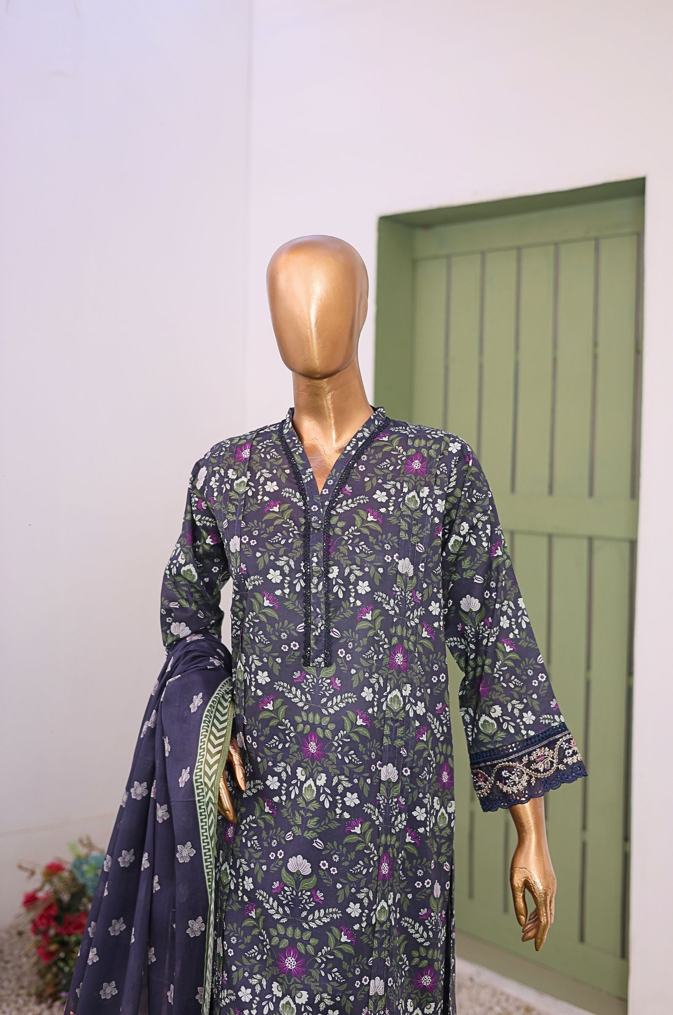 3 PC Printed Lawn Chikankari Embroidered Suit – Luxury Summer Edit