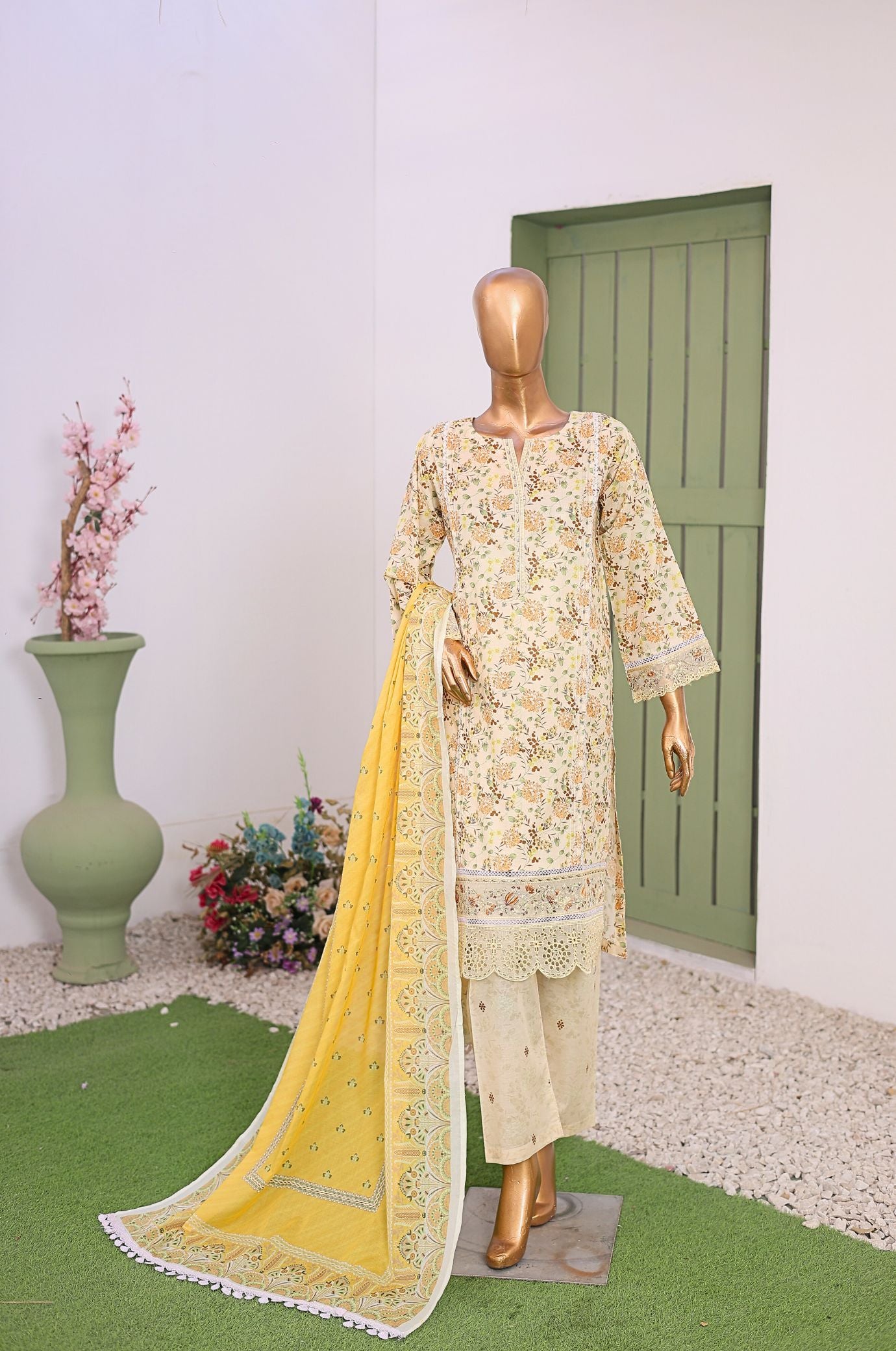 3 PC Printed Lawn Chikankari Embroidered Suit – Luxury Summer Edit