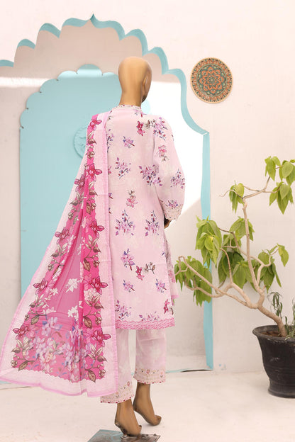 Woman  Embroidered  Cutwork Lawn Shirt kurta Dupatta  Printed Trouser