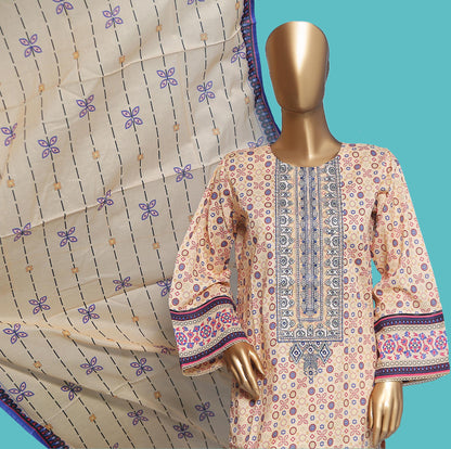 Woman Printed Cambric Stitch Shirt (kurti) with Dupatta & Printed Trouser