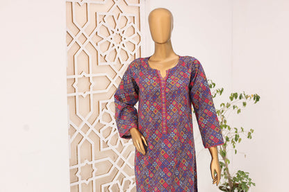 Woman Stitched cotton Printed  Frock lawn Shirt kurta Dyed Trouser Pant