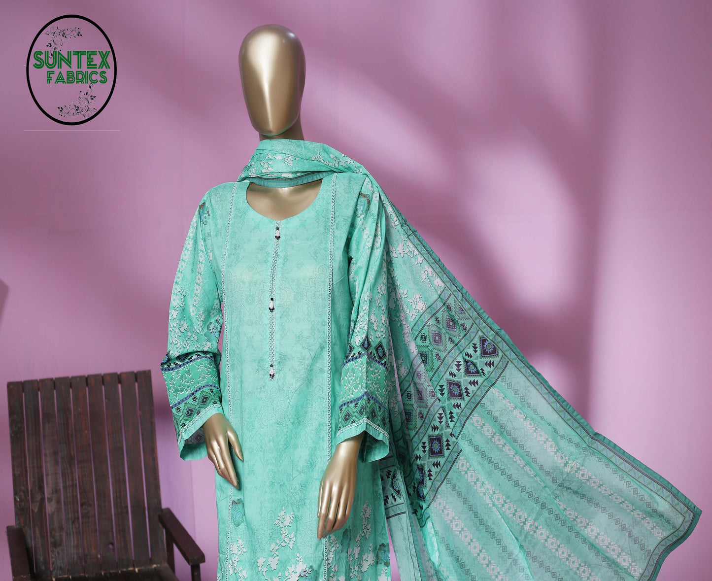 Woman Printed Lawn Stitch Frock Shirt (Kurti) with Dupatta & Trouser