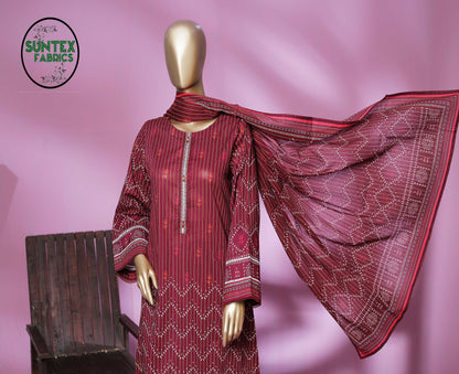 Woman Printed Lawn Stitch Frock Shirt (Kurti) with Dupatta & Trouser