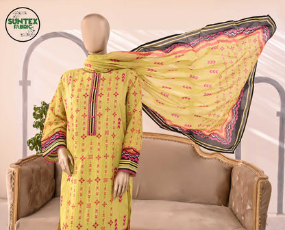 Woman Printed Lawn Stitch Shirt (Kurti) with Dupatta & Trouser