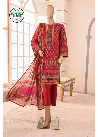 Woman Printed Lawn Stitch Shirt (Kurti) with Dupatta & Trouser